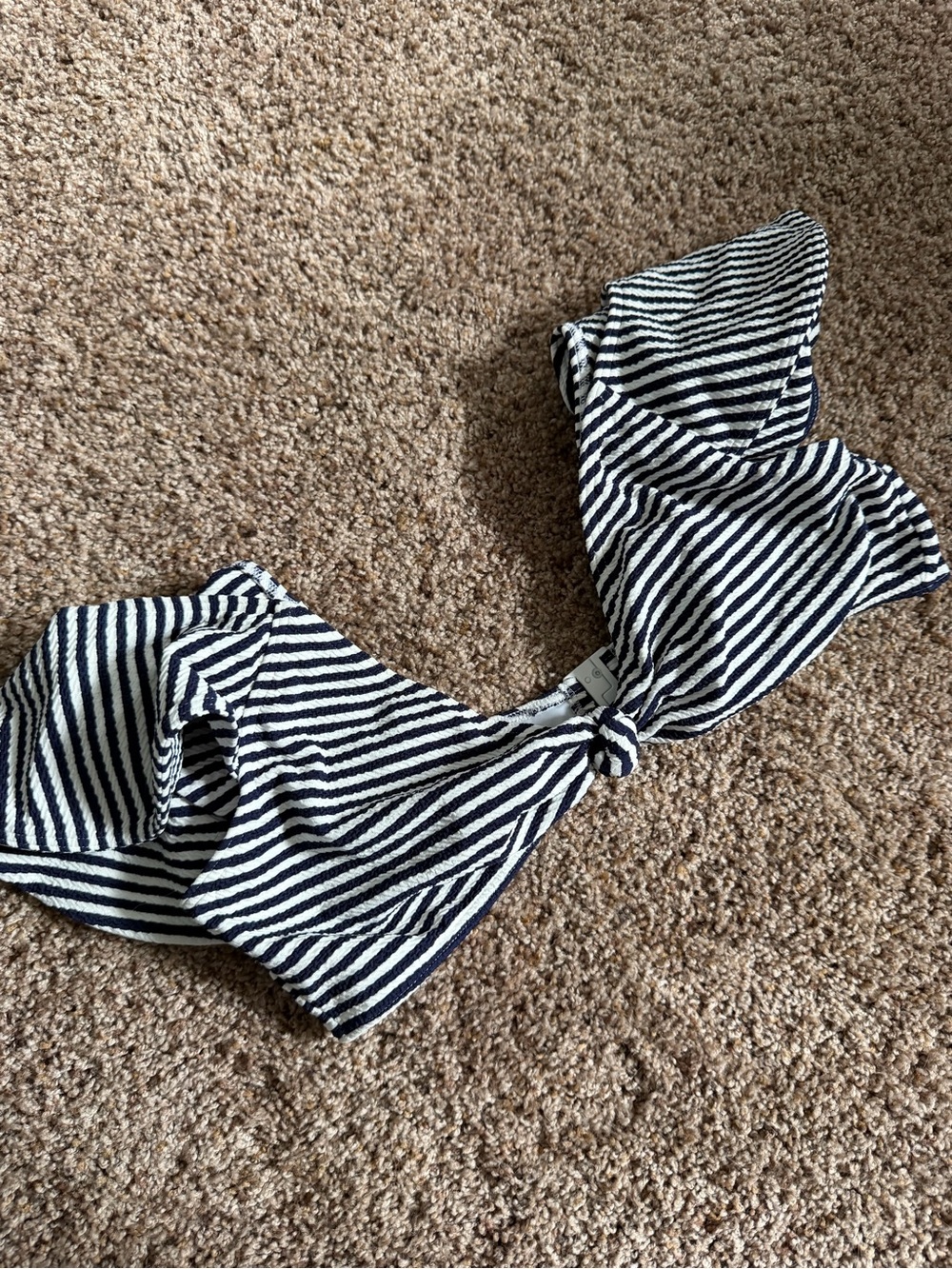 Taylor White Swim Bikini Top with Navy Trim